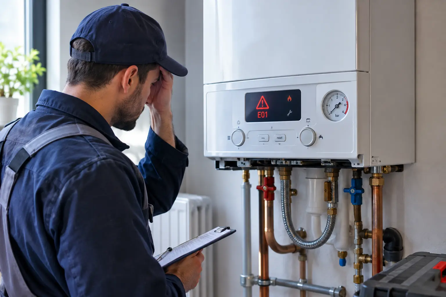 Chaudière domestique présentant un problème de fonctionnement