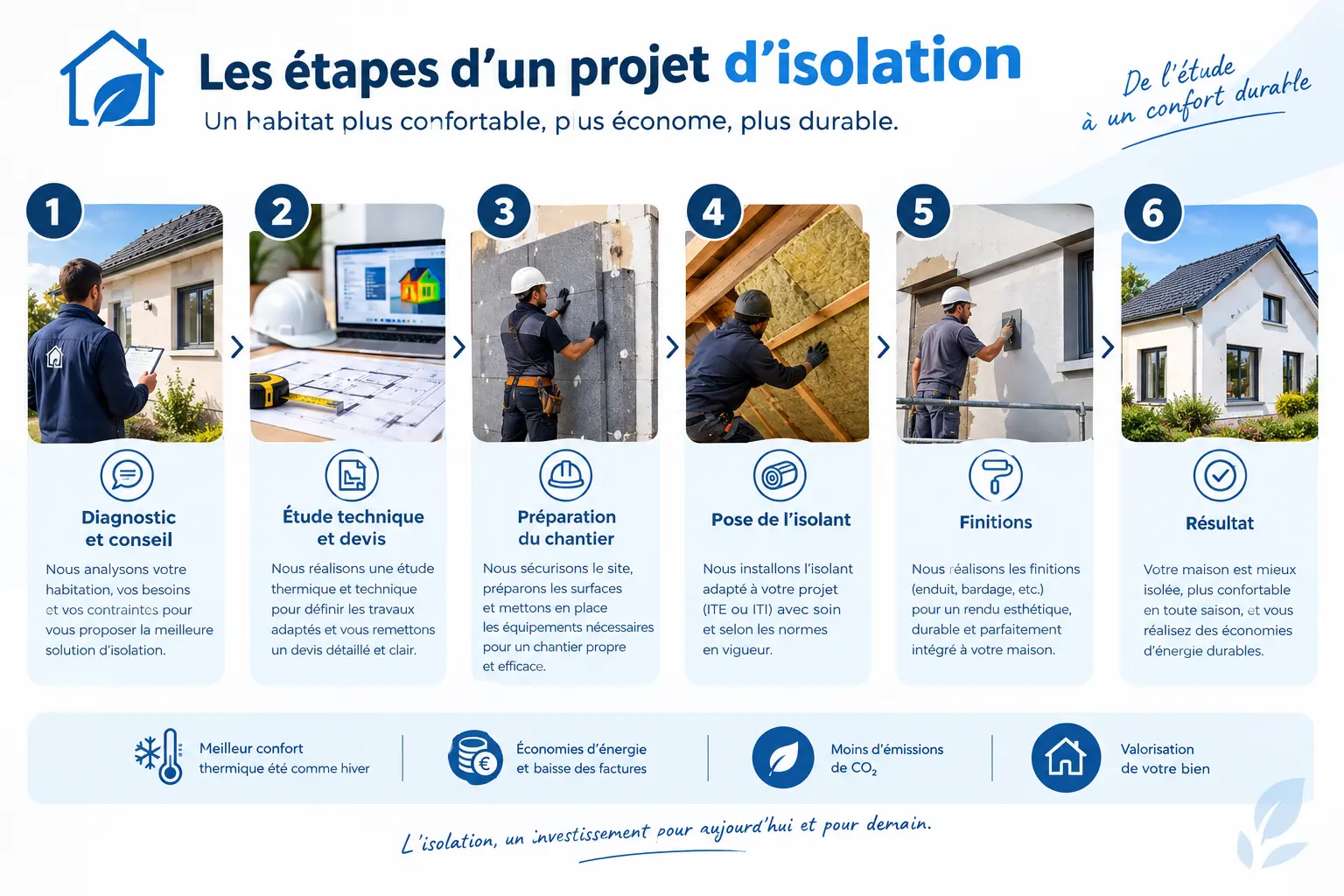 étapes projet isolation thermique bâtiment