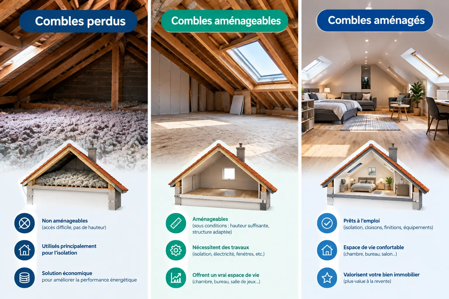 types de combles à isoler